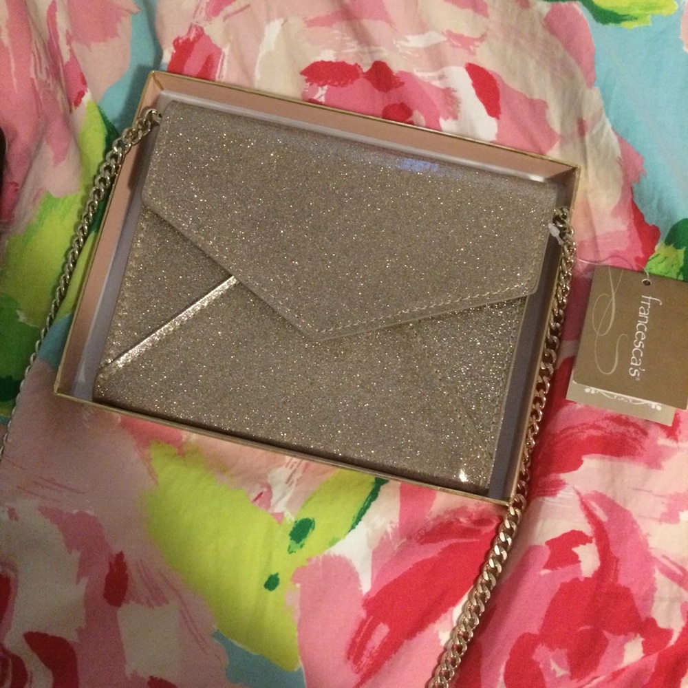 Francesca’s | Glitter Clutch read description
